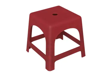 Dirty Plastic Chair Low-poly 3D model