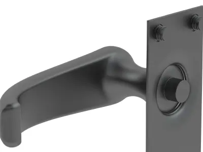 Cardea Curved Black Iron Handle 3D model