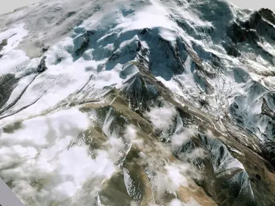 Mountain landscape Elbrus 3D model