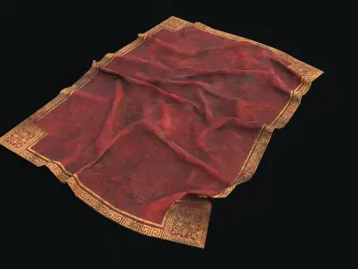 Old Carpet 5 Low-poly 3D model