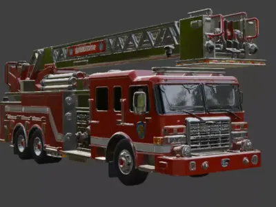 Fire Department Ladder Truck-3D Model 3D model