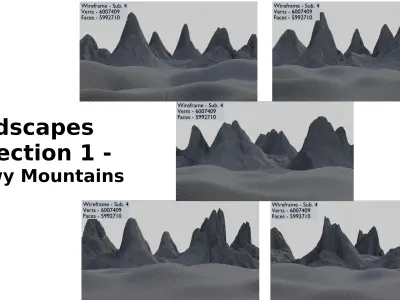Landscapes 1 - Snowy Mountains 1 - Collection 3D model