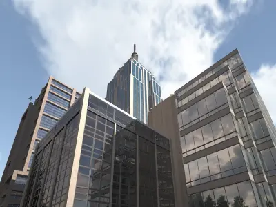 High Rise City Building BUNDLE 2 Low-poly 3D model