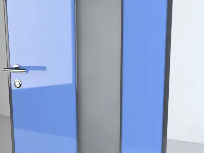 Modern Office Door - A01 3D model