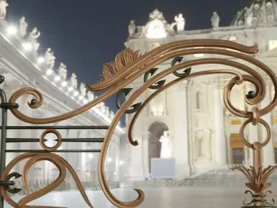 Wrought street lamp retro iron work 3D model