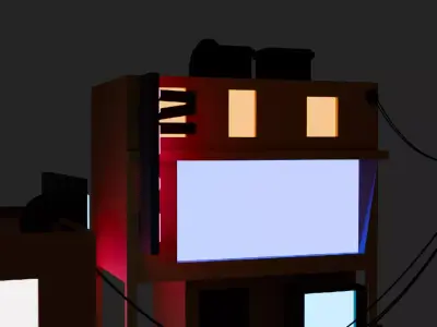 Neon city  Low-poly 3D model