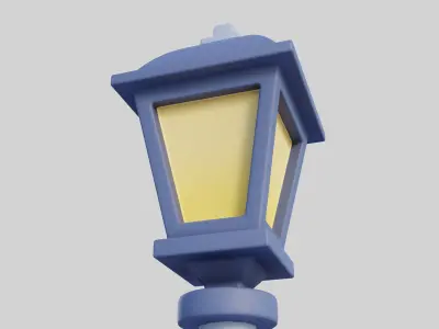 Cartoon Street Light 1 Low-poly 3D model
