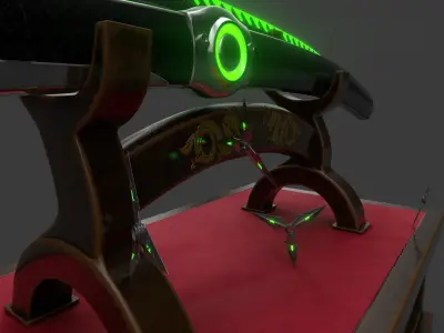 Overwatch Genji DragonBlade and Shurikens 3D model