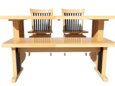 Dining set 4 seat 3D model