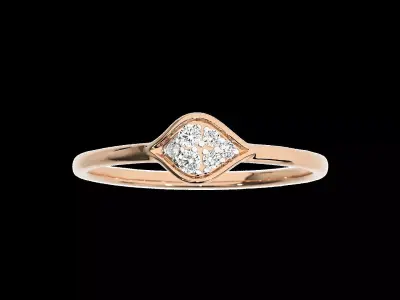 Light Minimalist Diamond Ring Earrings Pendant Set 3D print model