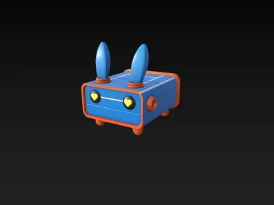 Robot Character - 4 -Textured Low-poly 3D model