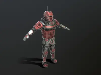 Futuristic Soldier Low-poly 3D model buy