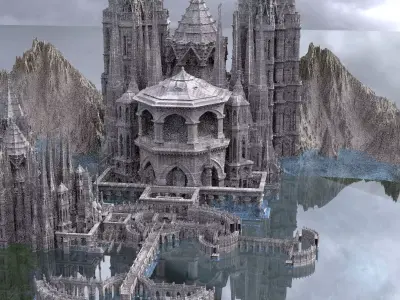 Ancient Civilization Grand palace Ruins 3D model