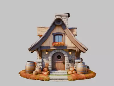 Fantasy House Low-poly 3D model purchase