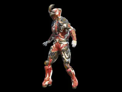 Low Poly - Cyborg Santrasa Low-poly 3D model