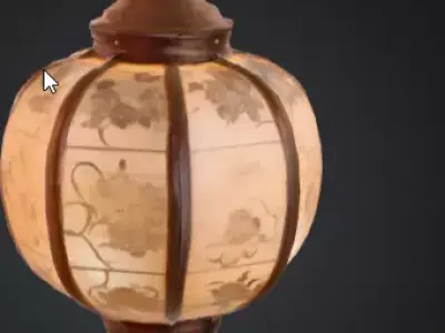 Floating Japanese Zen Paper Lantern Low-poly 3D model