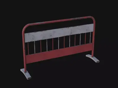 Traffic barrier Low-poly 3D model