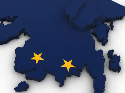 Alaska Political Map 3D model