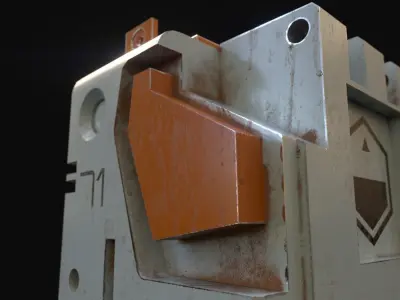 Sci-fi heavy metallic container - game-ready asset Low-poly 3D model