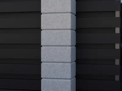 Modern Fence 3D model