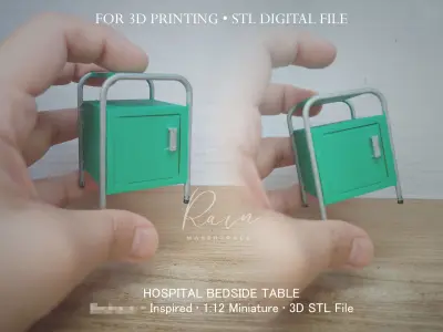 Miniature Hospital Bedside Table 3D print model