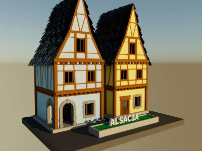 ALSACIAN HOUSE 3D Free 3D model