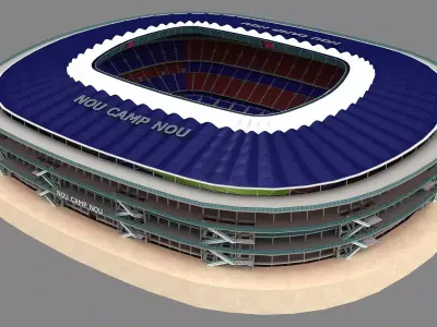 New Camp Nou Stadium Barcelona Spain 3D model
