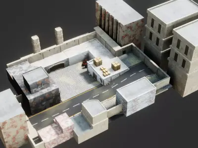 Simple game Environment Low-poly 3D model