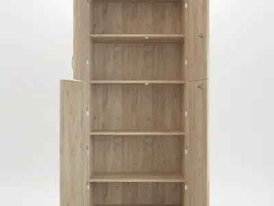 Wooden Cabinet Set 3 3D model