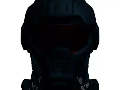 Futuristic Combat SciFi Helmet Low-poly 3D model