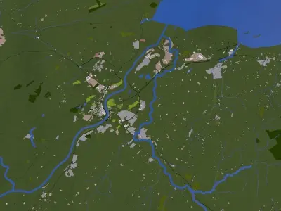 Derry Londonderry City of Ireland Low-poly 3D model