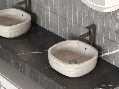 Bathroom furniture 005 in a modern minimalist style 3D model