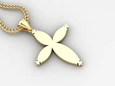 Light Gold 18K Cross Pendant 1CP051 3D print model