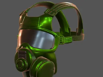 Gas mask helmet 3d model scifi Low-poly  Low-poly 3D model 190