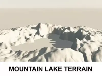 3d Terrain Mountain Lake 3D model