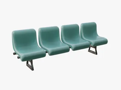Super Airport Waiting Room Seats Collection 3D Model Pack