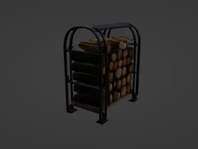 Compact Outdoor Firewood Rack with Tool Shelf 3D model
