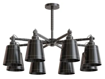 LED pendant chandelier Nordic Macaron 8 lamps Low-poly 3D model