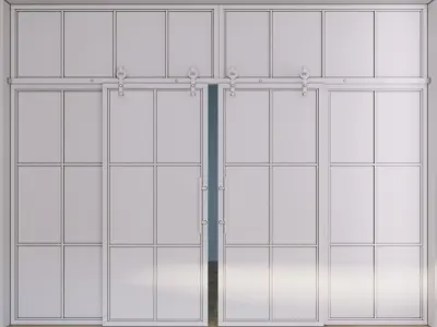 Glass partition doors 3D model