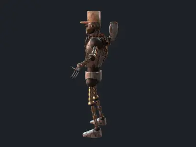 Mexican Steampunk Robot Soldier Low-poly 3D model