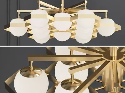ANKE BRASS GLOBE CHANDELIER Low-poly 3D model