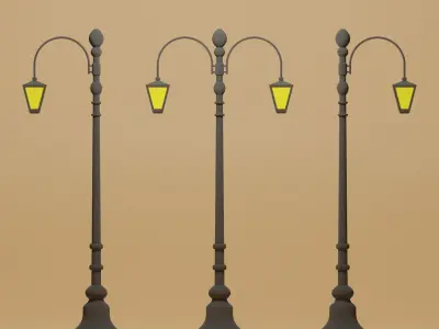 Cartoon Street Light 3D model