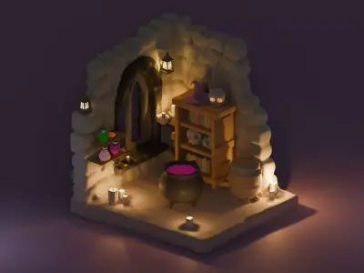 Interior Low-poly 3D model Low-poly 3D model