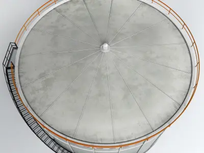 Oil tank gas industrial cylinder Low-poly 3D model