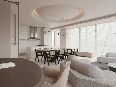 Living Room Interior Scene for 3DMAX and Corona Renderer  3D model