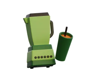 Modeling blender and juice  3D model