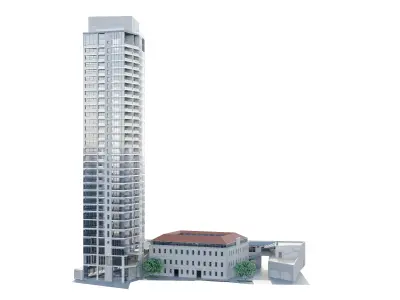 Residence Building 5 Low-poly 3D model