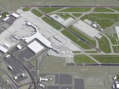 Montreal-Pierre Elliott Trudeau International Airport - YUL Low-poly 3D model
