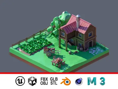 land 70A Low-poly 3D model