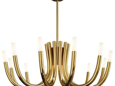 KUTAER modern chandelier in brass Low-poly 3D model
